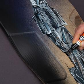 Creating a skateboard deck artwork