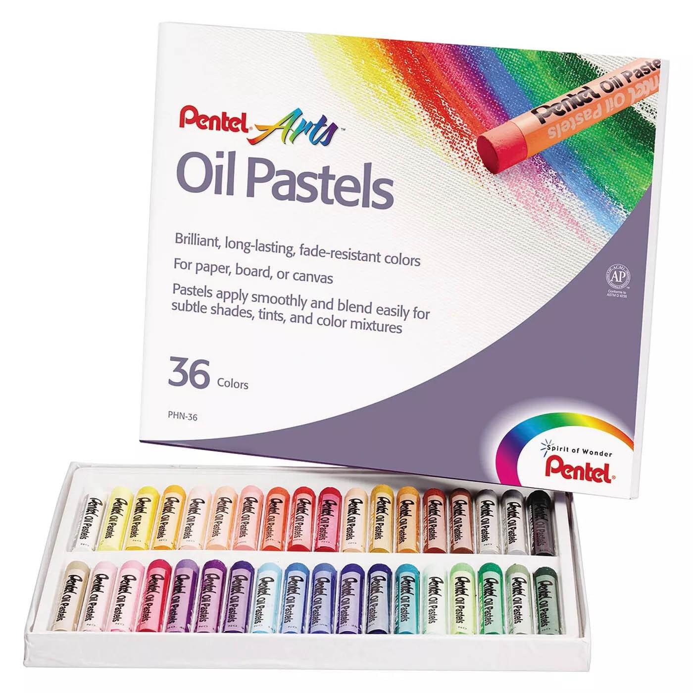 Pentel Arts Oil Pastels Craft Crayon Drawing 49 Colours Set of 50