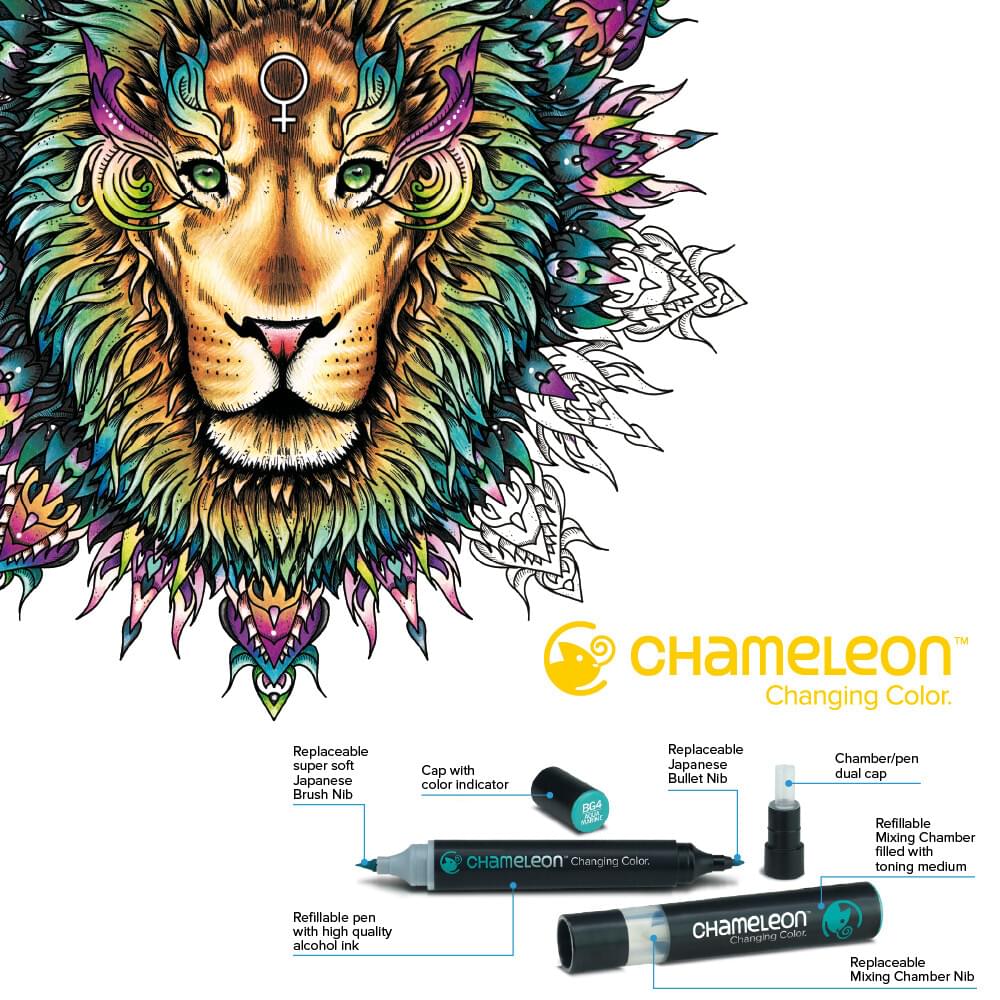Chameleon Art Products, Color Tones, Complete Set - 52 Pens